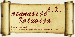Atanasije Koluvija vizit kartica